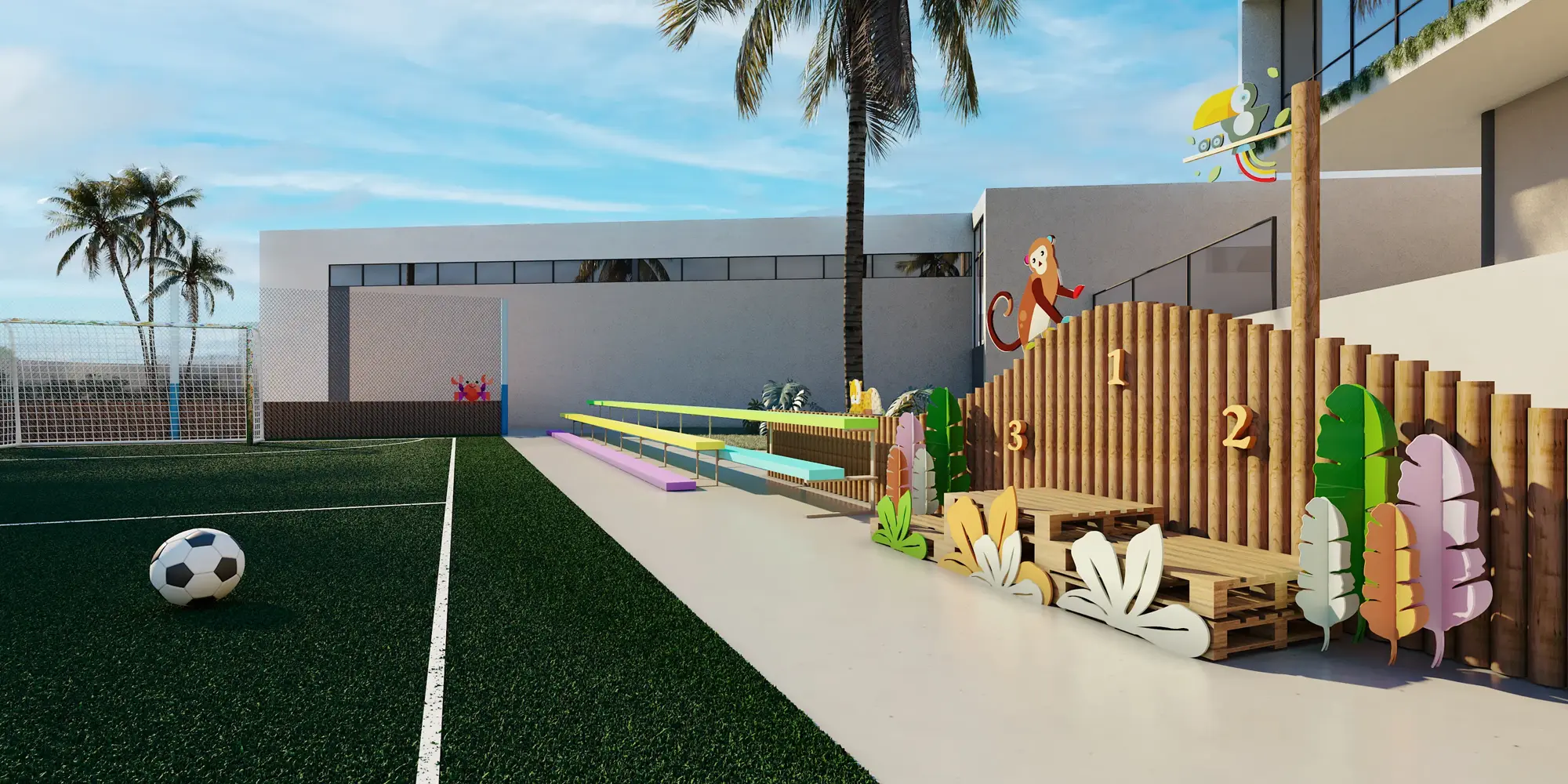 Mini campo de gramado